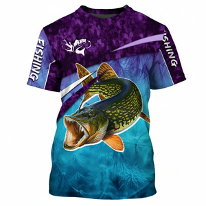 Faible MOQ, Modèle 2026, Qualité Supérieure, Chemise de Pêche Personnalisée à Col Rond, Vêtements de Pêche d'Extérieur en Polyester Sublimé, Fabricant - Product Image 2