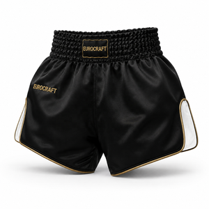Pantalones Cortos de Muay Thai MMA para Hombre OEM, Diseño Sólido con Bordado Satinado Frontal, Cintura Media con Cordón Ajustable, Ropa Deportiva de Combate, 100% Poliéster de Secado Rápido - Product Image 2