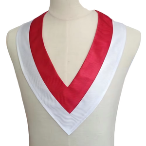 Étole de graduation bicolore en tricot brillant à col en V, avec logo brodé, pour usage scolaire, adulte unisexe - Product Image 1
