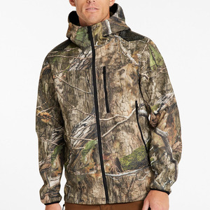 Veste de chasse softshell respirante à fermeture éclair, grande taille, coupe-vent, en polyester, pour hommes, vente en gros sous marque privée, collection 2026 - Product Image 1