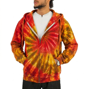 Vente en gros de sweat-shirts à capuche unisexes en molleton de coton avec fermeture éclair arc-en-ciel, streetwear décontracté d'hiver, OEM ODM - Product Image 4