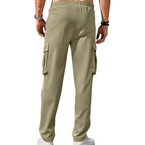 Nouveauté : Pantalon cargo ample à taille haute pour homme, jeans multi-poches personnalisés, 100% coton, léger, respirant, vintage - Product Image 4
