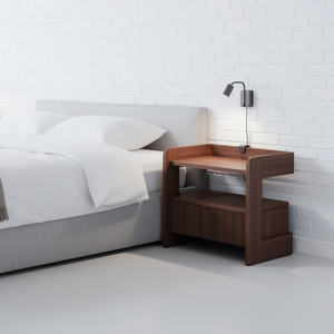 Table de chevet convertible en teck massif, fabrication indonésienne, design traditionnel, pour chambre à coucher, maison et appartement. - Product Image 1