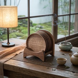 High Quality Natural Wooden Coasters Built for Daily Protection of Dining Coffee and Office <b>Tables</b> From TIMELESS CRAFT - Product Image 4