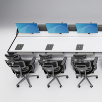 Console de travail ergonomique réglable en hauteur pour poste de contrôle et de surveillance, idéale pour centre de commandement 911
