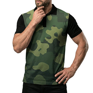 Camisetas Polo de Camuflaje para Hombre OEM ODM, Logotipo Personalizado, Impresión por Sublimación, Precio al por Mayor, Camiseta Polo Tejida de Talla Grande para Hombre - Product Image 1