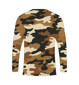 mens custom sublimation brown camo long sleeve t shirt hunting fishing <b>athletic</b> sports training shirt - Product Image 6