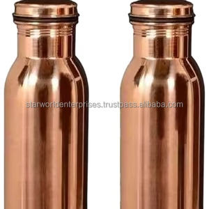 Bouteille en cuivre Cuisine et verres de table écologiques Bouteilles d'eau en cuivre pur disponibles à un prix abordable - Product Image 1