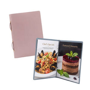 Cubierta de Menú Personalizada Impermeable y Elegante con Correa de Cuero e Impresión de Logotipo Personalizado para Menús de Boda - Product Image 2