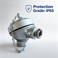 Tête de thermocouple en aluminium moulé sous pression CMI avec bloc de terminaison en céramique étanche IP65 pour connexion de capteur de température industriel