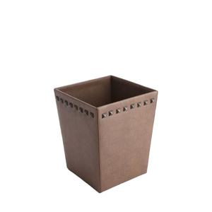 Cestas de basura de cuero genuino para sala de estar, dormitorio, montaje en el suelo, decoración moderna para el hogar - Product Image 1