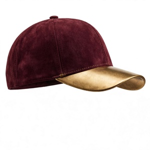 Casquette de baseball en denim extensible bordeaux avec visière dorée, respirante et imperméable, réglable, pour femme, style décontracté - Product Image 2