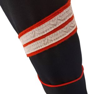 black <b>wool</b> Carabinieri formal jacket featuring iconic <b>red</b> piping and gold tone buttons voltigeur uniform - Product Image 3