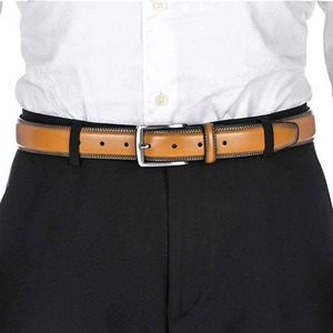 Ceinture en cuir véritable avec boucle à ardillon en acier, durable, monobloc, couleur noire, de bonne qualité et confortable pour homme - Product Image 4