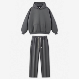Survêtement Homme Lourd 100% Coton, Ensemble Deux Pièces Personnalisé avec Sweat à Capuche Zippé et Pantalon de Jogging pour la Gym, Vente en Gros - Product Image 4