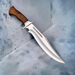 Couteau de chasse artisanal haut de gamme à lame fixe, tranchant, confortable et ergonomique, en acier inoxydable, avec manche en bois, OEM disponible - Product Image 3