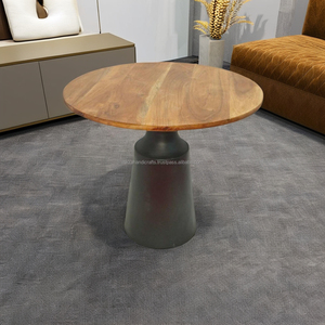 Table basse en bois pour salon d'extrémité Table d'appoint de lit ronde parfaite pour les petits espaces et la table de canapé - Product Image 5