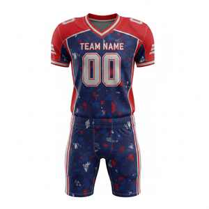 Uniforme de Fútbol Americano Personalizable al Por Mayor, Conjunto de Camiseta y Pantalones Cortos con Posición para Logotipo Frontal - Product Image 3