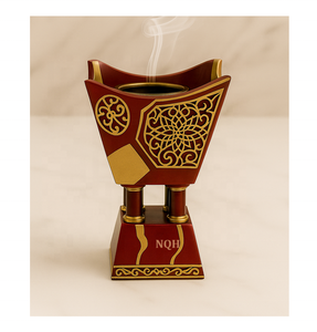 Brûleur à Bakhoor en résine époxy de bois de qualité supérieure |   Diffuseur d'encens Oud artisanal de luxe |   Mubkhar d'aromathérapie moderne pour la décoration de la maison - Product Image 2