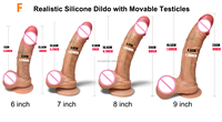 Dildo de Silicona Realista con Testículos Móviles, Ventosa, Textura Realista, Tono de Piel, Doble Densidad, BlueRabbit, Venta al por Mayor