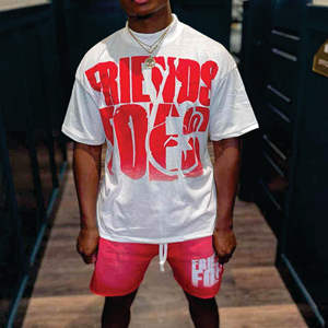 Ensemble deux pièces décontracté d'été pour hommes, t-shirt et short en coton respirant, col rond, couleur unie, pour hommes et femmes - Product Image 1