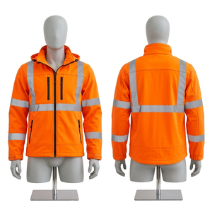 เสื้อแจ็คเก็ตแบบนิ่ม Hi Vis สำหรับทำงาน 320 GSM โพลีเอสเตอร์ผสมสแปนเด็กซ์ สีส้มเหลือง ดีไซน์แผงสี  ปักโลโก้ตามแบบที่กำหนด - Product Image 6