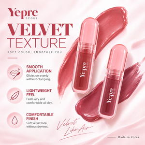 Teinte à lèvres en velours coréen, couleur à lèvres légère et longue tenue, 10 teintes, 2,6 g - Product Image 4