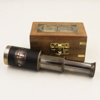 Lunettes d'espion en laiton gravées personnalisées avec support en bois Jumelles de télescope de travail Graduation monoculaire ou cadeau de fête des pères