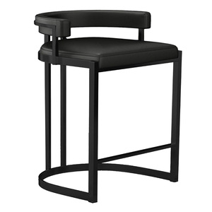 Barstools Leather <b>Bar</b> <b>Stool</b>,Counter Height <b>Bar</b> <b>Stool</b> with Low <b>Back</b> and Footrest,Industrial Counter <b>Bar</b> Chair - Product Image 1