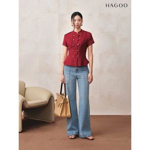 เสื้อแจ็คเก็ตคอจีนสีแดงสำหรับผู้หญิง รุ่น A8191 ติดกระดุม - Product Image 1