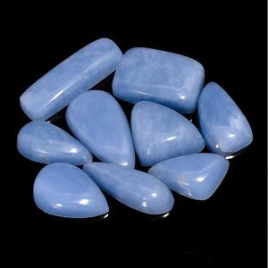 Chakralume Cabochons en cristal d'angélite naturelle polis à la main, pierres de guérison, pierres précieuses bleu clair, pour bagues, pendentifs et boucles d'oreilles, bijoux - Product Image 3