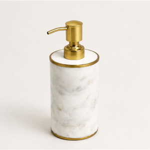 Distributeur de savon en marbre blanc de qualité supérieure avec pompe en métal doré, flacon pour lavage des mains, idéal pour les hôtels modernes et les comptoirs de salles de bain de luxe - Product Image 5