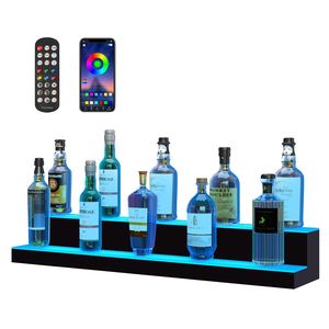 Espositore Illuminato a LED a 2 Livelli da 40 Pollici in Acrilico per Bar Commerciale e Domestico, Porta Bottiglie di Whisky Illuminato per Esposizione Liquori - Product Image 5