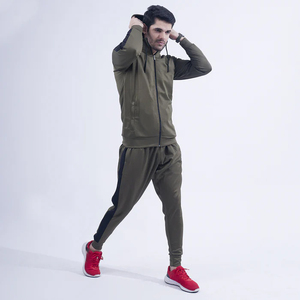 Men's Olive Green Hooded <b>Zip</b>-<b>Up</b> <b>Jacket</b> Regular Fit Casual Windproof Cotton Fleece Quick Dry Breathable Winter Wear - Product Image 2