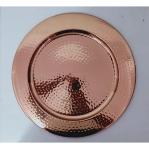 Assiette de service en cuivre pur martelé, vaisselle artisanale pour la maison, les hôtels, les mariages, les réceptions et le service de table - Product Image 2