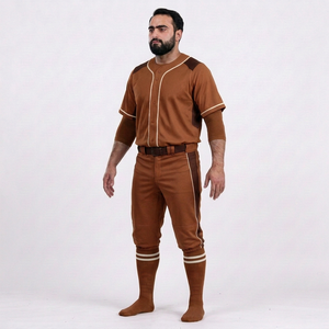 Ensemble de vêtements de baseball pour hommes, pantalon en jersey uni, respirant, 100% polyester, fermeture à boutons, coupe régulière, toutes saisons, antibactérien - Product Image 3