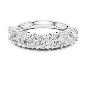 Anillo de Compromiso y Matrimonio Aries Jewel con Diamante Cultivado en Laboratorio de Corte Brillante Redondo, Siete Piedras, Oro Sólido de 14K, HPHT CVD - Product Image 6