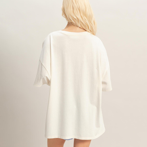 Camisetas de Alta Calidad con Lavado Ácido para Mujer, Camiseta Lisa Desgastada Retro Oversize, Camisetas Unisex Vintage Color Crema Personalizadas - Product Image 2