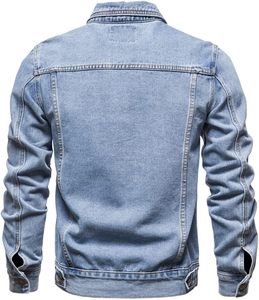 Men's <b>Slim</b> <b>Fit</b> Long Sleeve Cotton Denim Trucker <b>Jacket</b> Winter O-Neck Outerwear with Plus Size with Customized Logo - Product Image 1