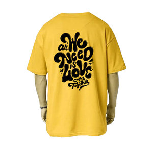 Men's Orange Short Sleeve O-Neck Casual T-Shirt Letter Pattern Printed Front Regular Fit 100% Cotton Jersey Fabric 320g DAIZEN - Product Image 6