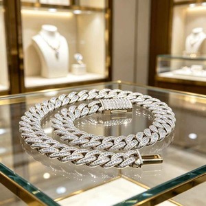 Collar de Cadena Cubana de Moissanita de Alta Calidad, Plata de Ley 925, Estilo Diamante, Joyería Hip Hop para Hombre - Product Image 4