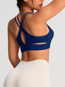 สปอร์ตบราสำหรับวิ่งแบบคอกว้างสำหรับผู้หญิง |   เสื้อครอปออกกำลังกายแบบสายคล้องไหล่คู่รูรูกุญแจ |   บราเล็ตพิลาทิสแบบมีรูระบายอากาศด้านหลัง - Product Image 2