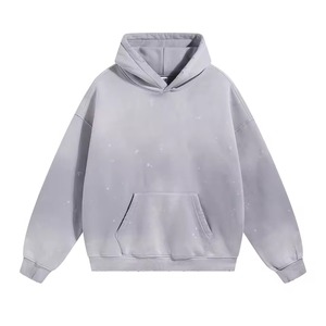 Wholesale <b>Pink</b> Ombre Hoodies for <b>Men</b> and Women Loose Fit Gradient Pullover <b>Sweatshirts</b> with Dropped Shoulders and Pocket - Product Image 3