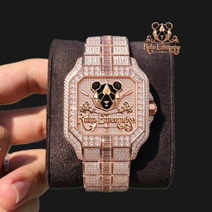 Moissanite Studded Sapphire Crystal Luxury Antique Sport Charm <b>Watch</b> Mechanical Movement Stainless Steel <b>Watch</b> - Product Image 5