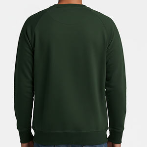 Sweat-shirt personnalisé pour homme, vert foncé, col rond, coupe classique, manches longues, en coton tricoté, décontracté, pour l'automne, avec logo sur le devant - Product Image 3