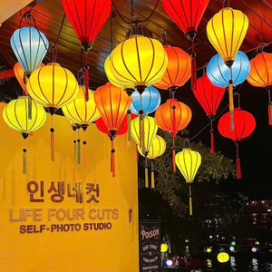 Special Bamboo Red Silk Lantern Size 50cm Fabric <b>Ceiling</b> Lantern for <b>Wedding</b>, Garden, Porch <b>Decoration</b> - Product Image 4