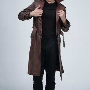 Abrigo Largo de Cuero Genuino para Hombre en Color Único, Calidad Premium, Servicio de Personalización de Marca ODM, Venta al Por Mayor de Ropa de Invierno - Product Image 3