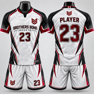 Conjunto de uniforme de fútbol para hombre, blanco, cian y negro, camiseta de manga corta, pantalones cortos, diseño geométrico sublimado con rayas, equipación de club. - Product Image 6