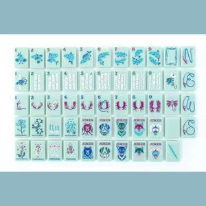 American Green Acrylic <b>Mahjong</b> Tiles 160 Pieces Portable Foldable Durable Custom Color <b>Set</b> for Home Travel - Product Image 1