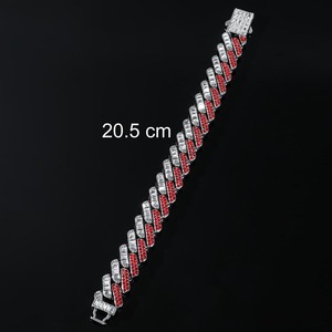 Men's bracelet 15mm exaggerated diamond-<b>set</b> geometric hipster hip-hop jewelry Cuban jewelry - Product Image 2